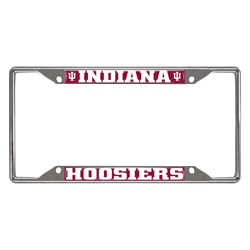 Indiana Hoosiers Chrome Metal License Plate Frame, 6.25in x 12.25in