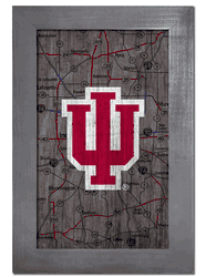 Indiana Hoosiers City Map 11x19 Sign