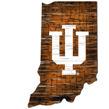 Indiana Hoosiers Distressed State with Logo