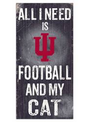 Indiana Hoosiers Football and My Cat 6x12 Sign