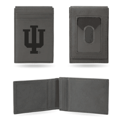 Indiana Hoosiers Gray Laser Engraved Front Pocket Wallet