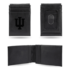 Indiana Hoosiers Laser Engraved Black Front Pocket Wallet