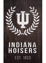 Indiana Hoosiers Laurel Wreath 11x19 Sign