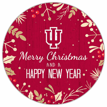 Indiana Hoosiers Merry Christmas & New Year 12in Circle