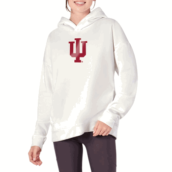 Indiana Hoosiers NCAA Kadi Hoodie with Zipper Pockets White Medium