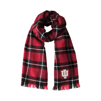 Indiana Hoosiers Plaid Blanket Scarf DR-BLK