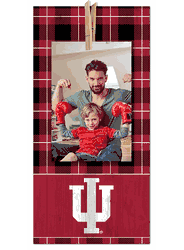 Indiana Hoosiers Plaid Clothespin 6x12 Sign