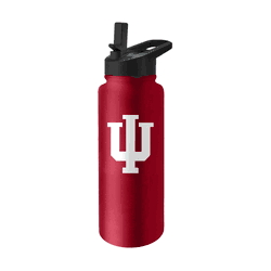 Indiana Hoosiers Quencher Logo Flip Top Water Bottle