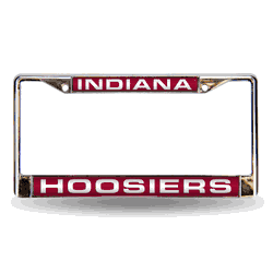 Indiana Hoosiers Red 12" x 6" Laser Cut Chrome Frame