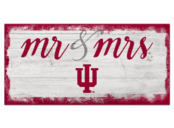 Indiana Hoosiers Script Mr & Mrs 6x12 Sign