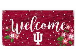 Indiana Hoosiers Welcome Floral 6x12 Sign