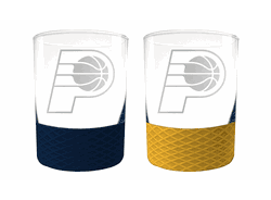 Indiana Pacers 2pc Laser Etched Commissioner Rocks Glass Set