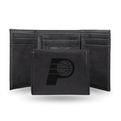 Indiana Pacers Black Laser Engraved Faux Leather Trifold