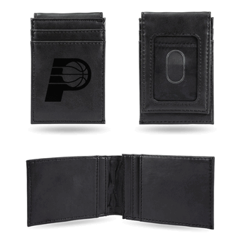 Indiana Pacers Black Laser Engraved Front Pocket Wallet