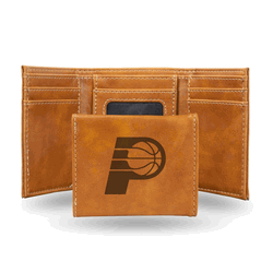Indiana Pacers Brown Laser Engraved Faux Leather Trifold