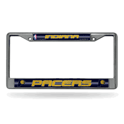 Indiana Pacers Classic 12" x 6" Silver Bling Chrome Car/Truck/SUV Auto Accessory