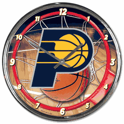 Indiana Pacers Clock Round Wall Style Chrome
