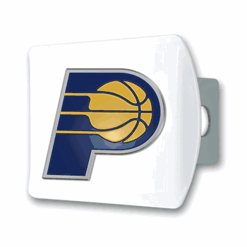 Indiana Pacers White Metal Hitch Cover with  3D Color Emblem
