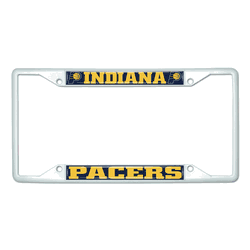 Indiana Pacers White Metal License Plate Frame - 6.25"x12.25"