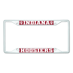 Indiana White Metal License Plate Frame - 6.25"x12.25"