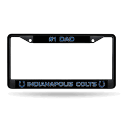 Indianapolis Colts #1 Dad Black Chrome Frame with Decal Inserts 12" x 6" Car/Truck Auto Accessory