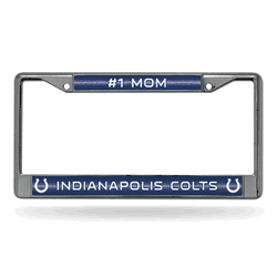 Indianapolis Colts #1 Mom 12" x 6" Silver Bling Chrome Car/Truck/SUV Auto Accessory