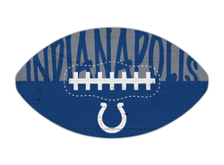 Indianapolis Colts 12" Football Cutout Sign with City Name