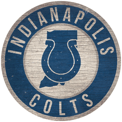 Indianapolis Colts 12 in. Circle w/ State Sign