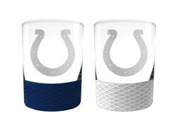 Indianapolis Colts 2pc Laser Etched Commissioner Rocks Glass Set