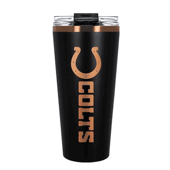 Indianapolis Colts 32oz Black and Copper Big Slim with Straw