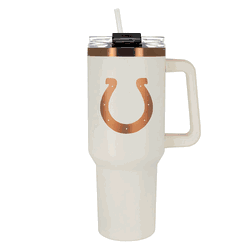 Indianapolis Colts 40oz Crme and Copper Colossus Travel Mug with Straw