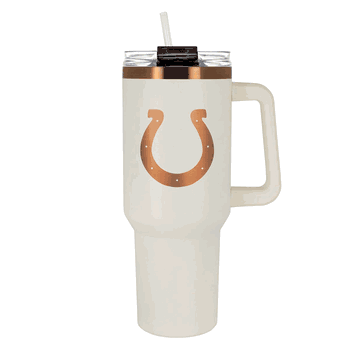 Indianapolis Colts 40oz Crme and Copper Colossus Travel Mug with Straw