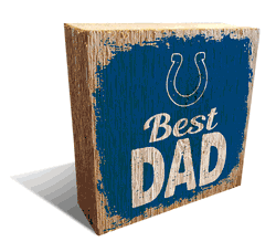 Indianapolis Colts Best Dad 6x6 Wood Block