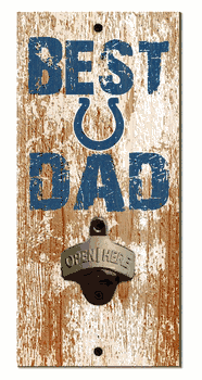 Indianapolis Colts Best Dad Bottle Opener  Wood Sign