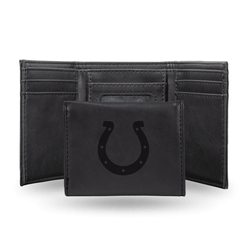Indianapolis Colts Black Laser Engraved Faux Leather Trifold