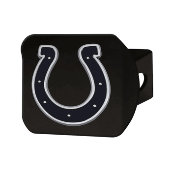 Indianapolis Colts Black Metal Hitch Cover with Metal Chrome 3D Emblem