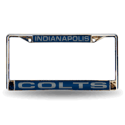 Indianapolis Colts Blue 12" x 6" Laser Cut Chrome Frame