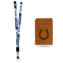 Indianapolis Colts Brown Front Pocket Wallet Set