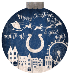 Indianapolis Colts Christmas Village 12in Wall Art