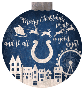 Indianapolis Colts Christmas Village 12in Wall Art