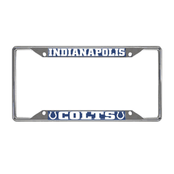 Indianapolis Colts Chrome Metal License Plate Frame, 6.25in x 12.25in