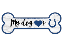 Indianapolis Colts Dog Bone 6x12 Sign