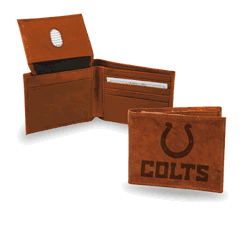Indianapolis Colts  Genuine Leather Billfold Wallet - 3.25" x 4.25" - Slim Style