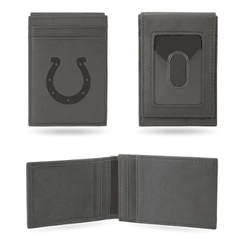 Indianapolis Colts Gray Laser Engraved Front Pocket Wallet