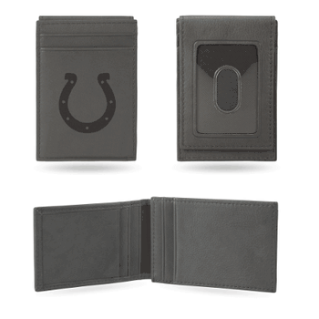 Indianapolis Colts Gray Laser Engraved Front Pocket Wallet