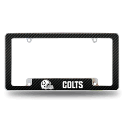 Indianapolis Colts Helmet Logo 12" x 6" Chrome All Over Automotive License Plate Frame for Car/Truck/SUV