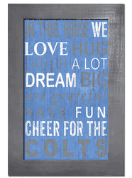 Indianapolis Colts In This House Sign