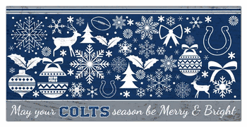 Indianapolis Colts Merry and Bright 6x12 Sign