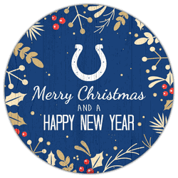 Indianapolis Colts Merry Christmas & New Year 12in Circle