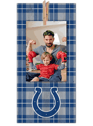 Indianapolis Colts Plaid Clothespin 6x12 Sign